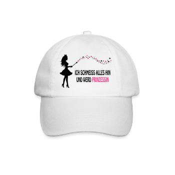 Prinzessin - Schmeiss alles hin! - Baseballkappe - Weiß/Weiß - Vorne
