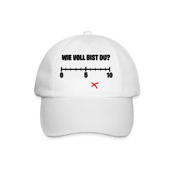 Wie voll bist du ? Party Motiv - Baseballkappe - Weiß/Weiß - Vorne