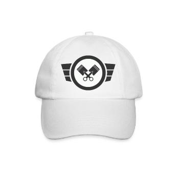 Zweitakt Liebe - Simson Retro Logo Design - Baseballkappe - Weiß/Weiß - Vorne