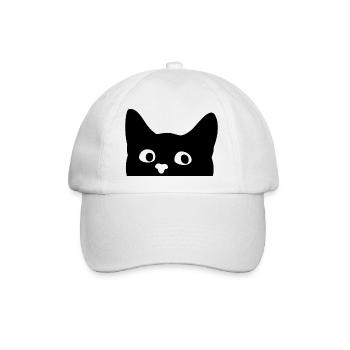 Katze - Baseballkappe - Weiß/Weiß - Vorne