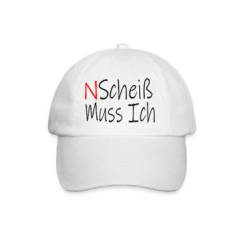 N SCHEIß Muss ich - Baseballkappe - Weiß/Weiß - Vorne