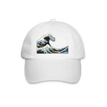 Welle The Great Wave off Kanagawa | Song Shirt - Baseballkappe - Weiß/Weiß - Vorne