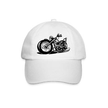 Kultige Chopper Silhouette - Baseballkappe - Weiß/Weiß - Vorne