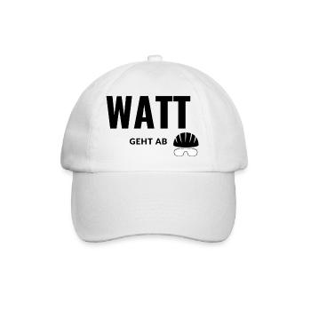 WATT geht ab - Baseballkappe - Weiß/Weiß - Vorne