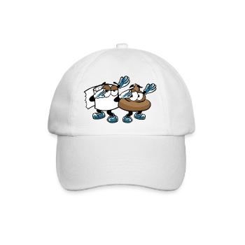 DABBING POOP KACKE KLOPAPIER - Baseballkappe - Weiß/Weiß - Vorne