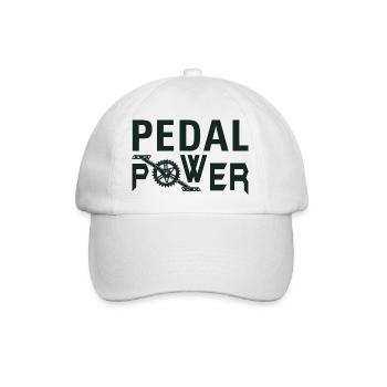 pedal power, Fahrrad, Bike, Bicycle - Baseballkappe - Weiß/Weiß - Vorne