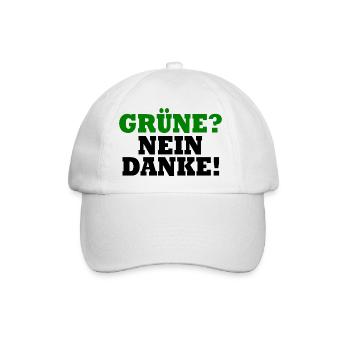 grüne nein danke - Baseballkappe - Weiß/Weiß - Vorne
