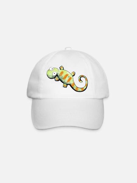 Happy Gecko I Echse - Baseballkappe - Weiß/Weiß