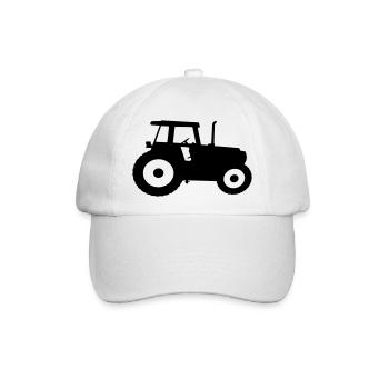 Traktor silhouette schattenriss landwirt maschine - Baseballkappe - Weiß/Weiß - Vorne