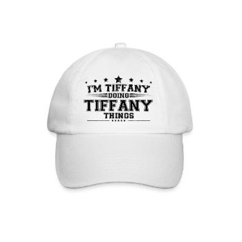 Ich bin Tiffany, die Tiffany-Sachen macht - Baseballkappe - Weiß/Weiß - Vorne