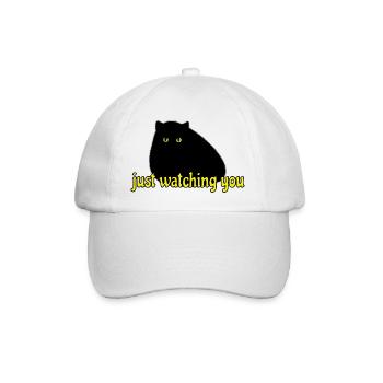 black cat is watching you - Baseballkappe - Weiß/Weiß - Vorne