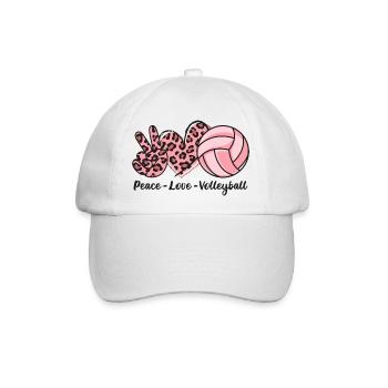 Peace Love Volleyball Volleyball und Beachvolleyball - Baseballkappe - Weiß/Weiß - Vorne