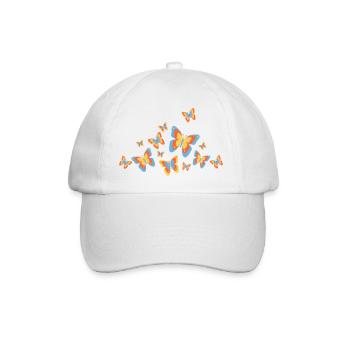 Schmetterling Falter Insekten Frühling Sommer bunt - Baseballkappe - Weiß/Weiß - Vorne