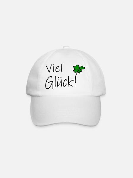 Viel Glück - Baseballkappe - Weiß/Weiß