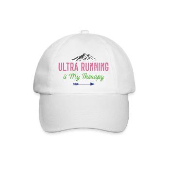 Ultra Running ist meine Therapie - Baseballkappe - Weiß/Weiß - Vorne