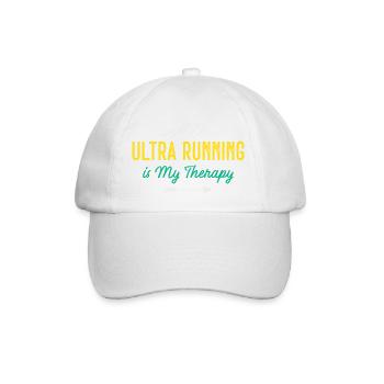 Ultra Running ist meine Therapie - Baseballkappe - Weiß/Weiß - Vorne