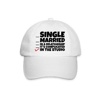 Single, Married, In A Relationship, In The Studio4 - Baseballkappe - Weiß/Weiß - Vorne