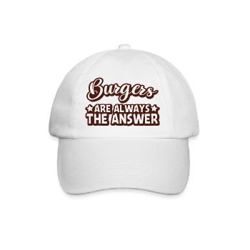 Burger Liebe Grafik - Baseballkappe - Weiß/Weiß - Vorne