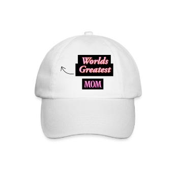 Worlds Greatest Mom - Baseballkappe - Weiß/Weiß - Vorne