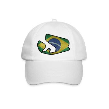 Brasilien Rennstrecke mit Flagge - Baseballkappe - Weiß/Weiß - Vorne