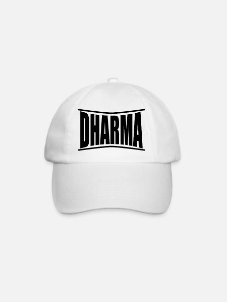 T-Shirt Dharma T-Shirt Geschenkidee - Baseballkappe - Weiß/Weiß