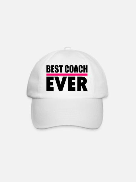 Best coach ever - Baseballkappe - Weiß/Weiß