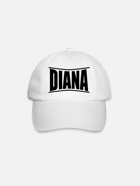 Diana T-Shirt Geschenkidee - Baseballkappe - Weiß/Weiß