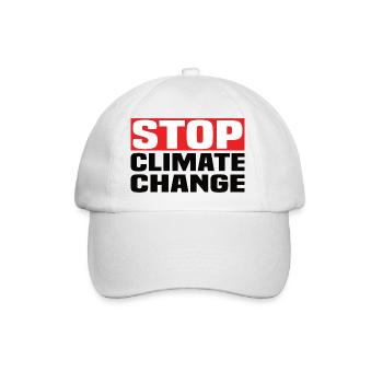 Stop Climate Change - Baseballkappe - Weiß/Weiß - Vorne