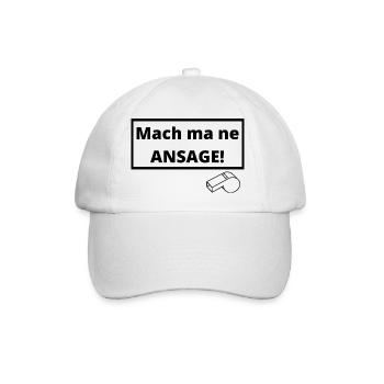 Mach ma ne Ansage! - Baseballkappe - Weiß/Weiß - Vorne