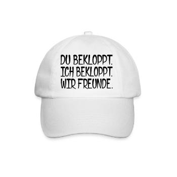 Du bekloppt. Ich bekloppt. Wir Freunde. [black] - Baseballkappe - Weiß/Weiß - Vorne