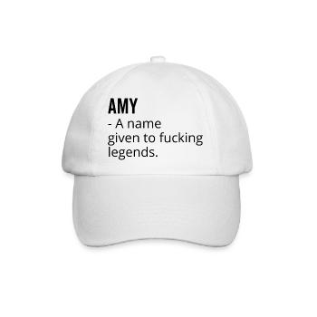 Amy ein Name, der Fucking Legends gegeben wurde - Baseballkappe - Weiß/Weiß - Vorne