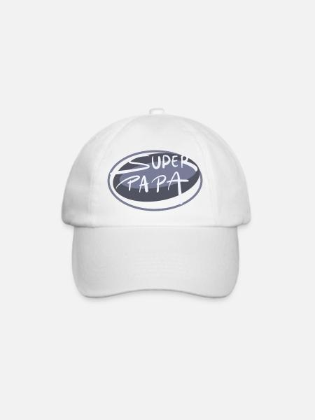 Super Papa - Baseballkappe - Weiß/Weiß