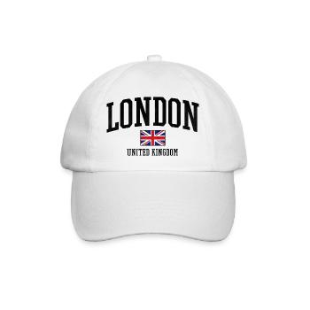 London Distressed Union Flag Graphic - Baseballkappe - Weiß/Weiß - Vorne