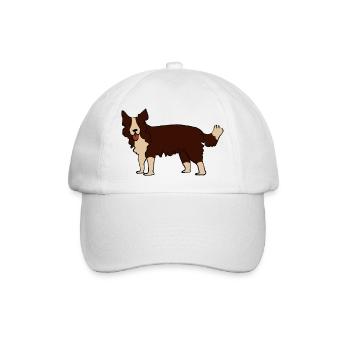 Border Collie - Baseballkappe - Weiß/Weiß - Vorne