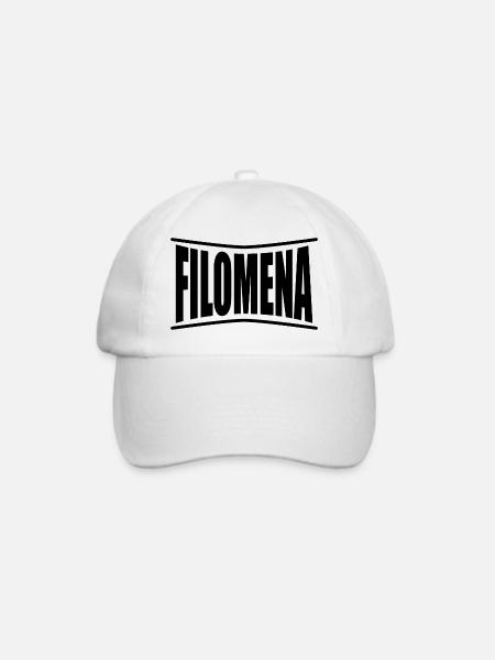 T-Shirt Filomena T-Shirt Geschenkidee - Baseballkappe - Weiß/Weiß