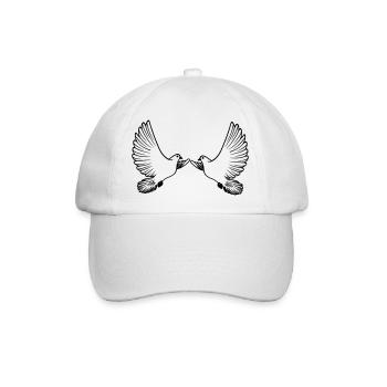 Zwei Tauben transparent - Baseballkappe - Weiß/Weiß - Vorne