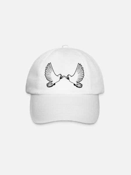 Zwei Tauben transparent - Baseballkappe - Weiß/Weiß