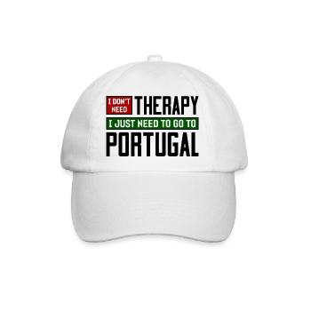 Ich brauche keine Therapie, ich muss nur nach Portugal - Baseballkappe - Weiß/Weiß - Vorne