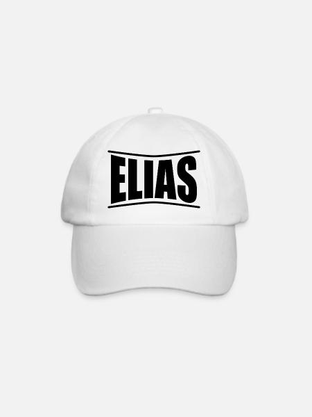 T-Shirt Elias T-Shirt Geschenkidee - Baseballkappe - Weiß/Weiß