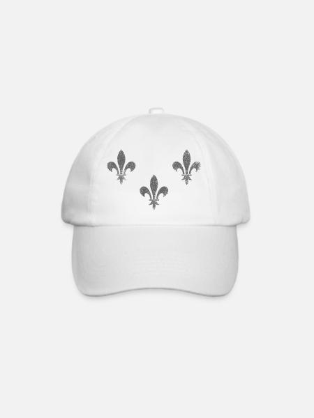 Lilien - 3 / Fleur de Lys - Baseballkappe - Weiß/Weiß