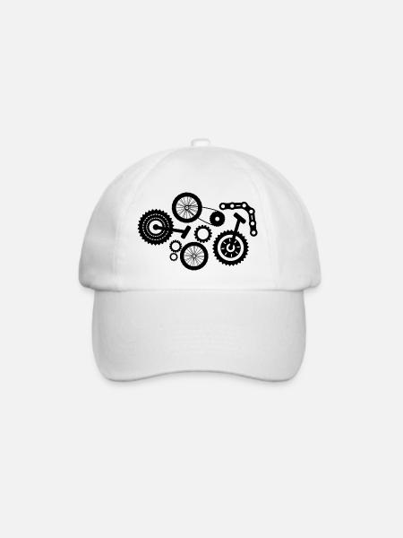Fahrradteile - Baseballkappe - Weiß/Weiß