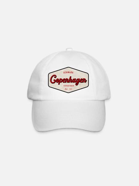 Kopenhagen Dänemark Est. 1167 Vintage Grafik - Baseballkappe - Weiß/Weiß