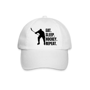 Eishockey Geschenk Wintersport Eishockeyteam - Baseballkappe - Weiß/Weiß - Vorne