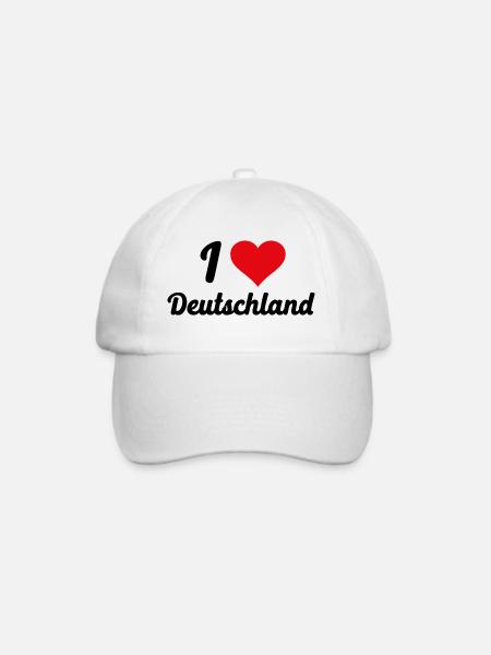 I Love Deutschland - Baseballkappe - Weiß/Weiß