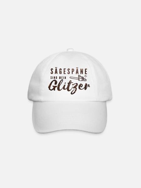 Kettensäge - Sägespäne sind mein Glitzer - Baseballkappe - Weiß/Weiß