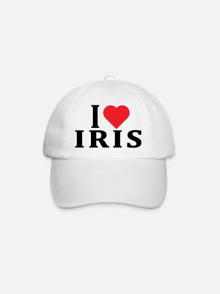 T-Shirt I love Iris T-Shirt Geschenkidee - Baseballkappe - Weiß/Weiß