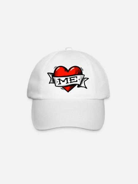 Herz - Band - Me (I Love Me) - Baseballkappe - Weiß/Weiß