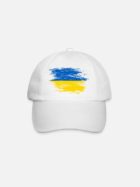 Ukraine Flagge used - Baseballkappe - Weiß/Weiß