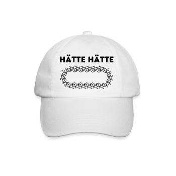 Hätte Hätte Fahrradkette | Lustiges Design - Baseballkappe - Weiß/Weiß - Vorne