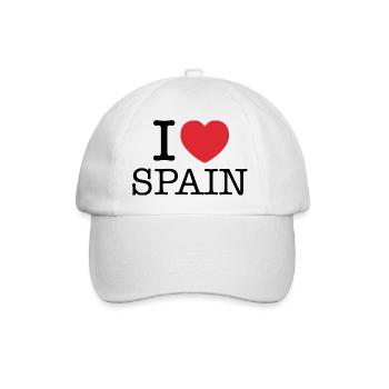 Ich liebe Spanien | Ich liebe España | I Herz Spanien - Baseballkappe - Weiß/Weiß - Vorne